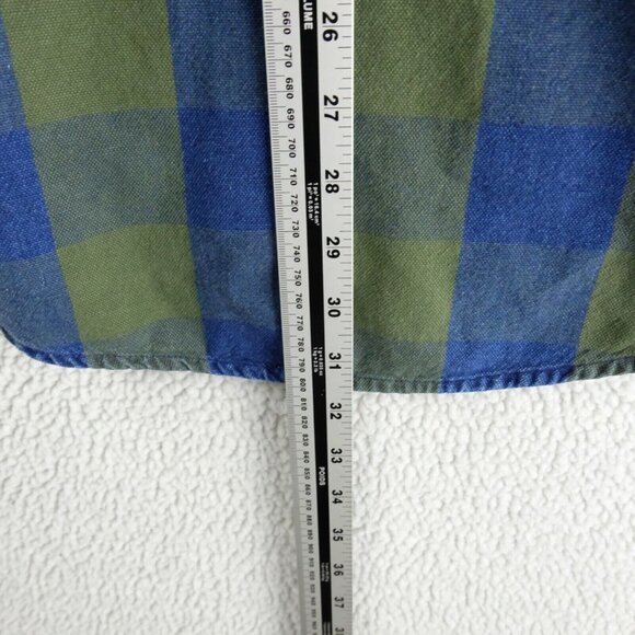 Ruff Hewn Shirt Mens Medium Green Blue Check Heavyweight Canvas Workwear Outdoor - Picture 6 of 8